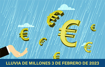 Lluvia de millones de Euromillones 3 de febrero 2023