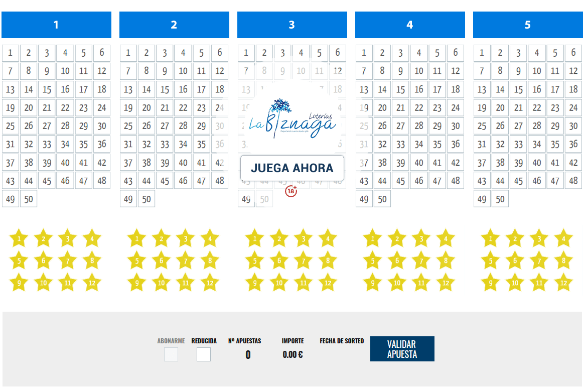Jugar online a Euromillones